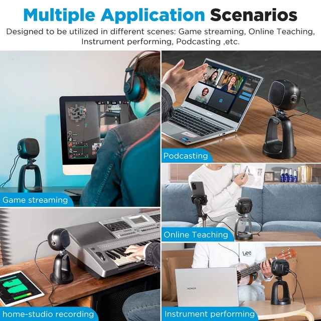 Alt view image 5 of 5 - BOYA USB Condenser Gaming Microphone for PC, Mac, PS4, PS5 Computer Plug Play Mic with Gain Control, Volume Control, Mute, Headphone Jack for Live Streaming Music Recording Video Voice YouTube BY-CM6