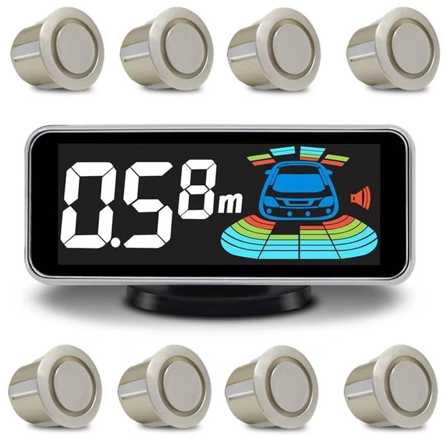 Main image of ELSNU Car Parking Sensors Kit Reverse Radar parktronic System Auto Electronics Vehicle Back Assistant Reverse 8 Sensor (Golden)