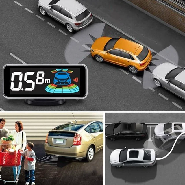 Alt view image 4 of 5 - ELSNU Car Parking Sensors Kit Reverse Radar parktronic System Auto Electronics Vehicle Back Assistant Reverse 8 Sensor (Golden)