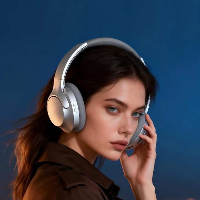 Alt view image 3 of 5 - ROEL-PLAY Over Ear Bluetooth Headphones, RGB Wireless Headset with ENC Mic, Low Latency, Deep Bass, Long Battery, Wired Dual Mode for Phone Computer Travel (White)