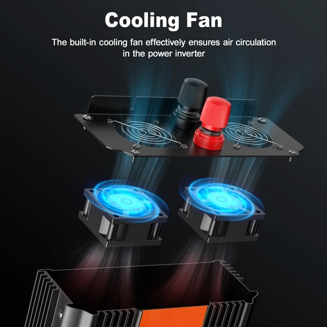 Alt view image 5 of 5 - 3000W Power Inverter 12V DC to 110V/120V AC Converter, 6000W Peak