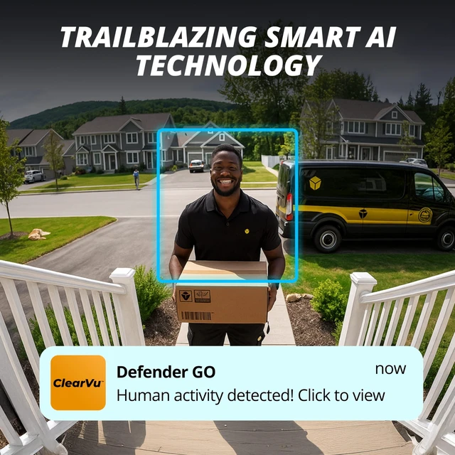 Alt view image 3 of 5 - Defender GO 2K AI Powered WiFi Indoor/Outdoor Home, Business, Pet, Baby Security Camera, AI Detection, Dual Band, Spotlight/Siren, Color Night Vision, 2-Way Talk, Works with ClearVu App, 4 Pack