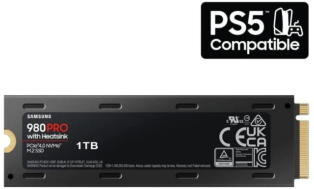 Alt view image 3 of 5 - SAMSUNG 980 PRO SSD with Heatsink 1TB PCIe Gen 4 NVMe M.2 Internal Solid State Drive, Heat Control, Max Speed, PS5 Compatible, MZ-V8P1T0CW