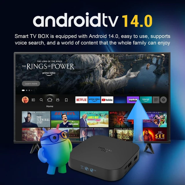Alt view image 3 of 5 - Android 14 TV Box 2026, 8K Ultra HD with 2GB RAM 16GB ROM RK3518 WIFI6