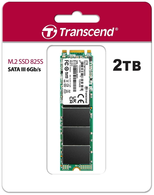 Alt view image 2 of 5 - Transcend 2TB MTS825S M.2 SATA III 2280 SSD, SLC Cache, B+M Key