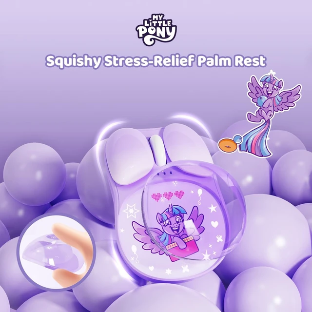 Alt view image 4 of 5 - My Little Pony M01 Silent Wireless Mouse, Quiet Clicks, 3 Adjustable DPI (800/1200/1600), Dual-Mode (2.4GHz/Bluetooth), Ergonomic for Mac/Windows (Purple)