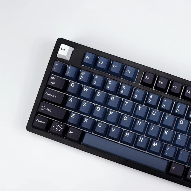 Alt view image 4 of 5 - KBDiy 143 Keys Galaxy Keycaps, Dye-Sublimation PBT Custom Keycap Set for Cherry Profile, Planet Blue Black Key caps Customized Pattern Keycaps for Cherry Gateron MX Switches Mechanical Keyboards