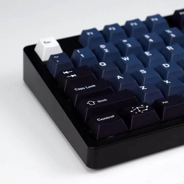 Alt view image 5 of 5 - KBDiy 143 Keys Galaxy Keycaps, Dye-Sublimation PBT Custom Keycap Set for Cherry Profile, Planet Blue Black Key caps Customized Pattern Keycaps for Cherry Gateron MX Switches Mechanical Keyboards