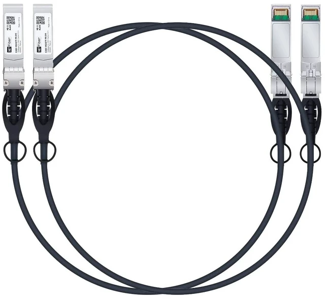 Main image of H!Fiber.com 10G SFP+ DAC Cable, 1m 10GBASE-CU Passive Twinax Cable for Cisco SFP-H10GB-CU1M, Ubiquiti UniFi UC-DAC-SFP+, Meraki, Mikrotik, Intel, Fortinet, Netgear, 2 Pack