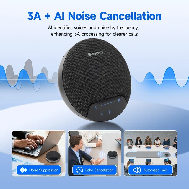 Alt view image 4 of 5 - SVN O1 Dual Conference Speaker Compatible with Zoom for Large Meeting Room