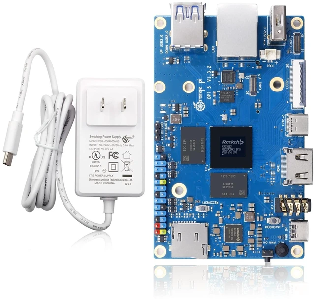 Main image of Orange Pi 5 4GB/8GB/16GB LPDDR4/4X Rockchip RK3588S 8-Core 64 Bit Single Board Computer, Development Board Run Orange Pi/Linux/Ubuntu/Debian/Android OS (16GB+Power Supply)
