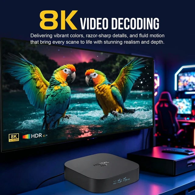 Alt view image 5 of 5 - Android 14 TV Box 2026, 8K Ultra HD with 2GB RAM 16GB ROM RK3518 WIFI6