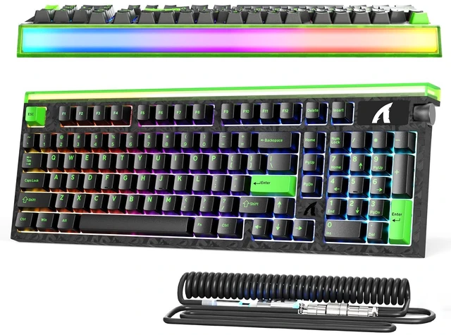 Main image of ATTACK SHARK R98HE Wired RT 8K Mechanical RGB Gaming Keyboard-Black Green