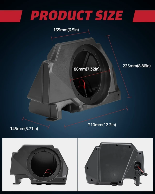 Alt view image 5 of 5 - A & UTV PRO Rear Speaker Pods Enclosures with Metal Mount Brackets for Polaris RZR PRO XP XP4 2020-2024 6.5 inch Speaker Accessories (2PCS)