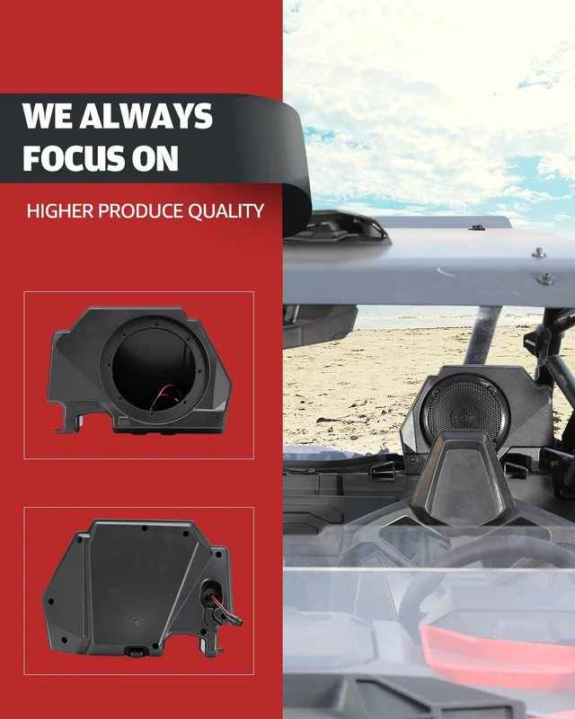 Alt view image 3 of 5 - A & UTV PRO Rear Speaker Pods Enclosures with Metal Mount Brackets for Polaris RZR PRO XP XP4 2020-2024 6.5 inch Speaker Accessories (2PCS)