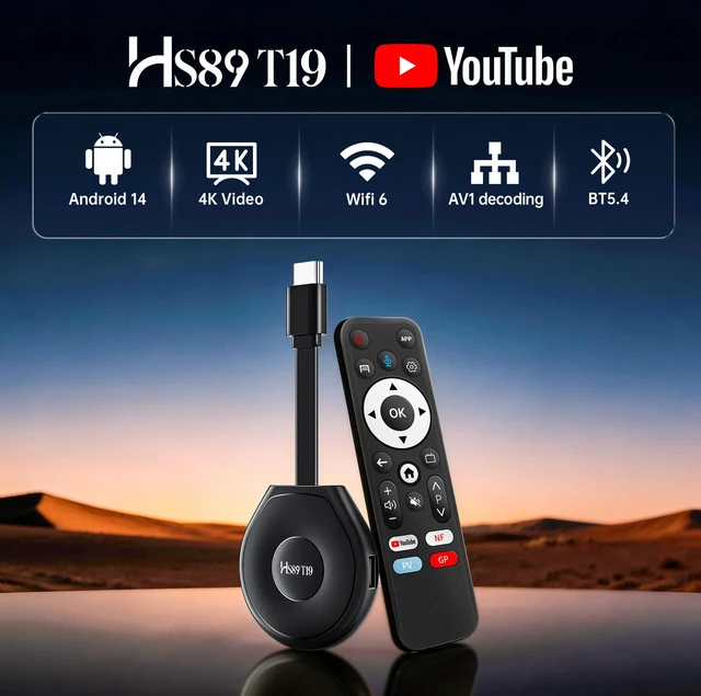 Alt view image 2 of 5 - HS89 T19 Android 14.0 TV Stick,4GB RAM 32GB ROM with RK3539 Dual-Band Wifi6