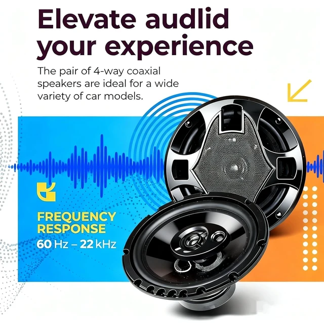 Alt view image 3 of 5 - SONDPEX 6.5" Car Speakers 4-Way Car Coaxial Speakers, 6.5 Door Speakers