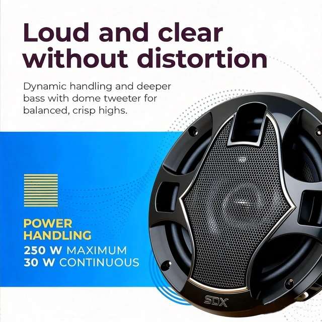 Alt view image 4 of 5 - SONDPEX 6.5" Car Speakers 4-Way Car Coaxial Speakers, 6.5 Door Speakers
