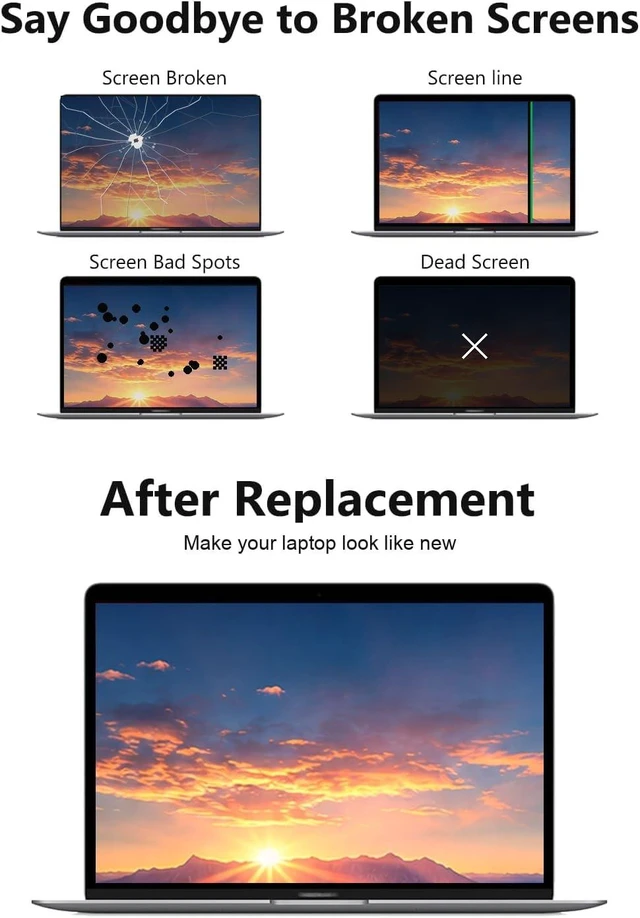 Alt view image 3 of 5 - A2681 Replacement Screen 13.6" for MacBook Air M2 2022 Full LCD(Silver)