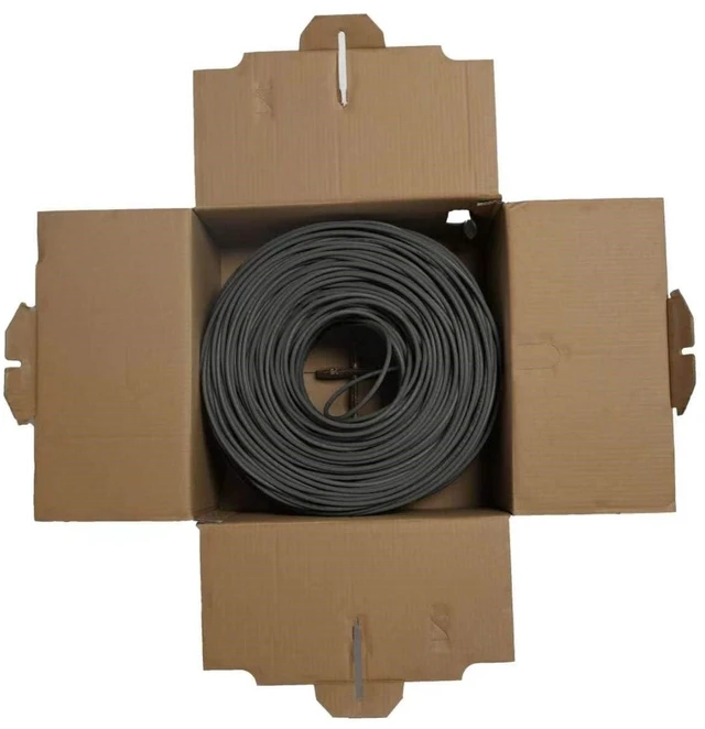 Alt view image 4 of 4 - Transber, CAT6 250ft Ethernet Cable Solid UTP Up to 10Gbps 550Mhz 23AWG 4x2 Pair Bulk Cable Network PoE++/4PPoE LAN Wire 500-feet Easy Pull Box (Black)