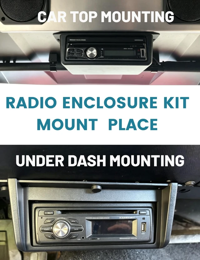Alt view image 3 of 5 - NuIth Universal Car Under Dash/Top Mount Single DIN Radio Install Enclosure