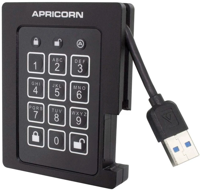 Main image of Apricorn Aegis Padlock 480 GB SSD 256-Bit, FIPS 140-2 Level 2 Validated Ruggedized USB 3.0 Encrypted External Portable Drive (ASSD-3PL256-480F)