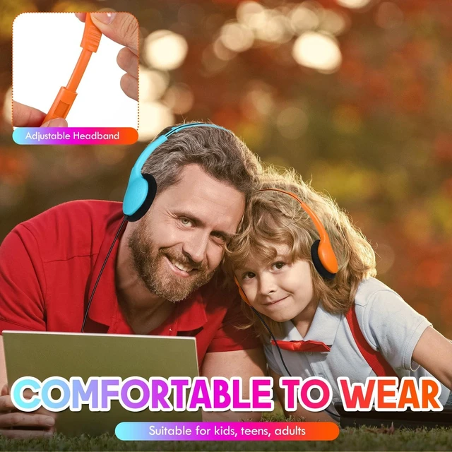 Alt view image 3 of 5 - Frienda 48 Pack Headphones for Classroom,Classic,Blue, Orange, Pink, Yellow