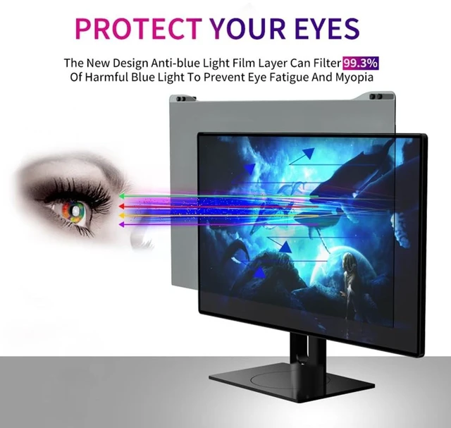 Alt view image 2 of 5 - Docooler Blue Light Blocking Screen Protector Panel for 20-22/23-24/27/28/30-32 Inch Diagonal LED PC Monitor Anti-UV Eye Protection Filter Film - Widescreen Monitor Frame Hanging Type