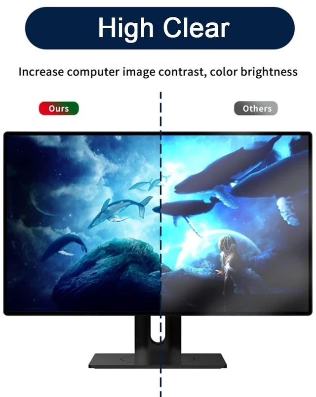 Alt view image 5 of 5 - Docooler Blue Light Blocking Screen Protector Panel for 20-22/23-24/27/28/30-32 Inch Diagonal LED PC Monitor Anti-UV Eye Protection Filter Film - Widescreen Monitor Frame Hanging Type