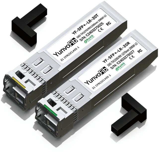 Main image of 10G BiDi SFP+ Module 20km - 10GBase BiDi SFP+ Module 1270nm TX 1330nm RX & BiDi SFP+ Transceiver 1330nm TX 1270nm RX, LC Single Mode SFP+ Module DDM for Cisco Mikrotik Ubiquiti