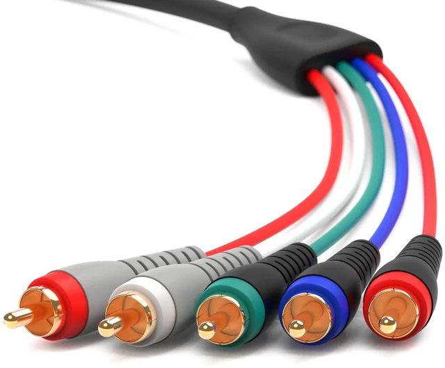 Main image of BlueRigger Component Video Cable with Audio (12FT, RCA- 5 Cable, Supports 1080i) - Compatible with DVD Players, VCR, Camcorder, Projector