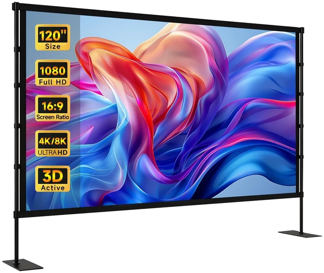 Main image of IN&VI Portable 120 Inch Portable 16:9 Outdoor Projector Screen with Stand