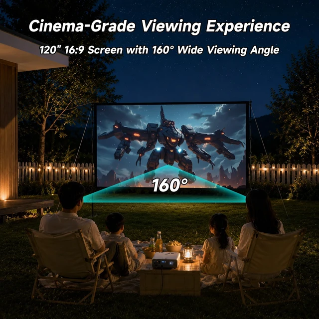 Alt view image 3 of 5 - IN&VI Portable 120 Inch Portable 16:9 Outdoor Projector Screen with Stand