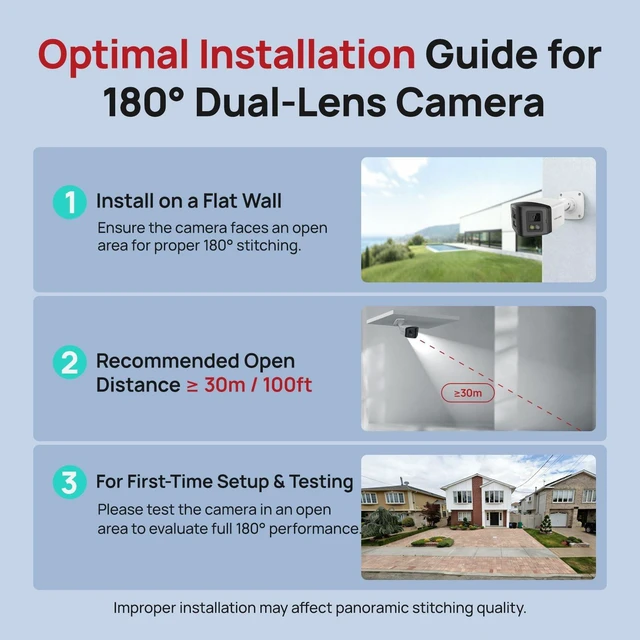 Alt view image 5 of 5 - VIKYLIN 180 Dual-Lens 4K 8MP PoE IP Security Panoramic Bullet Camera