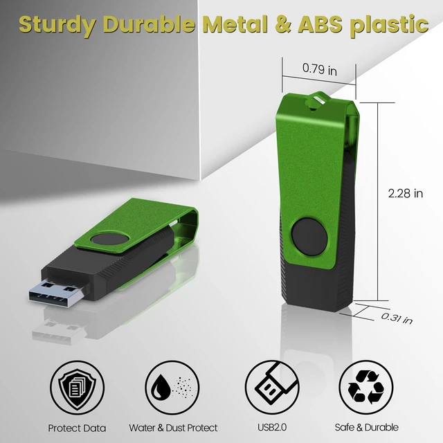 Alt view image 5 of 5 - AGECASH 2GB Flash Drive 20 Pack Zip Drive USB 2.0 Thumb Drive Pack, Green