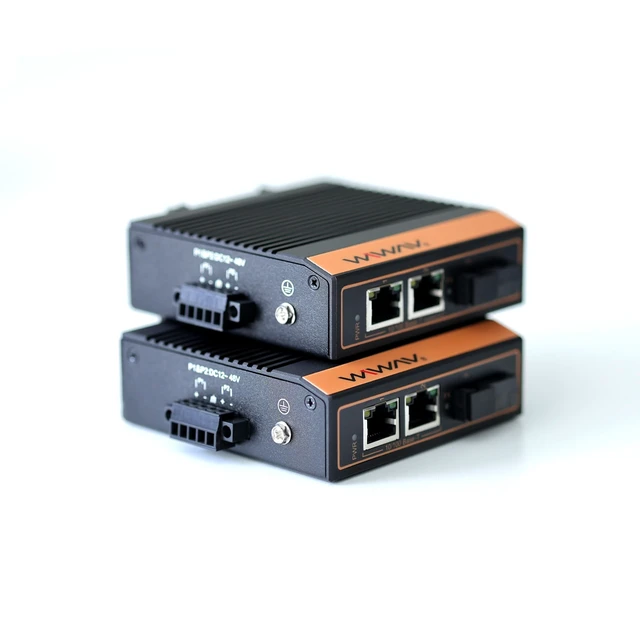 Alt view image 4 of 5 - WIWAV W1003-2FE1FX-I 10/100Mbps 3-Port Industrial Ethernet Media Converter with DIN Rail/Multi-Mount(UL Listed, Pack of 2, IP40, -40~85)