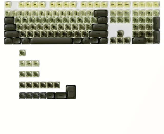 Main image of Jelly Green Keycaps HOA Profile for 60% 75% Fullsize Mechanical Keyboard