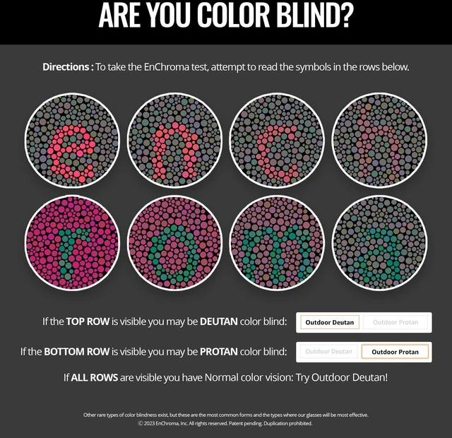 Alt view image 5 of 5 - Enchroma Color Blind Glasses - Shupnick - Color Correcting & Enhancing Glasses Outdoor Use for Deutan and Protan Color Blindness