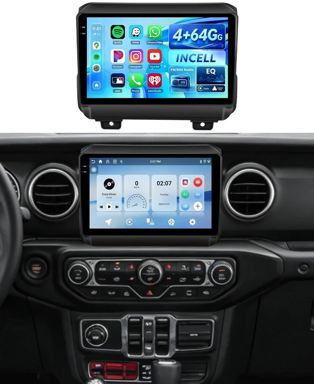 Main image of 4+64GB Car Radio for Jeep Wrangler JL 2018-2021 & Gladiator JT 2020-2021