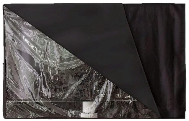 Main image of COOSOO Outdoor TV Cover Waterproof with Visible Transparent Film Heavy duty TV Cover Box Black Heat Resistant Weatherproof Dustproof Anti UV Patio Outside Television Protector 46-48"