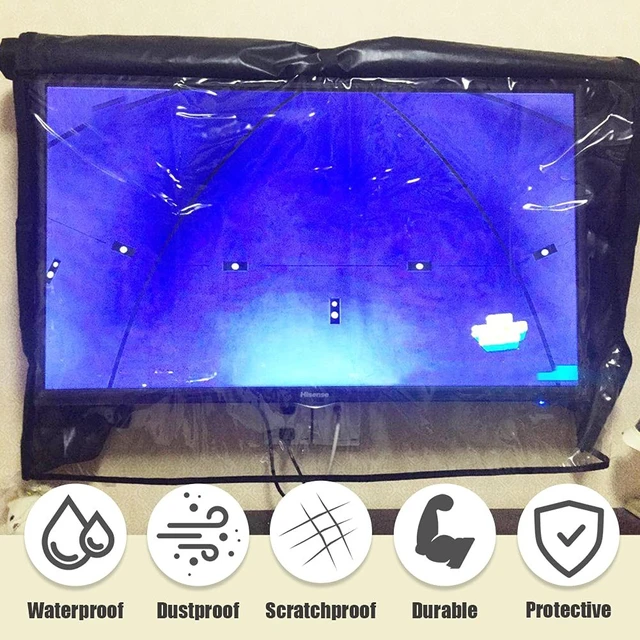 Alt view image 3 of 5 - COOSOO Outdoor TV Cover Waterproof with Visible Transparent Film Heavy duty TV Cover Box Black Heat Resistant Weatherproof Dustproof Anti UV Patio Outside Television Protector 46-48"