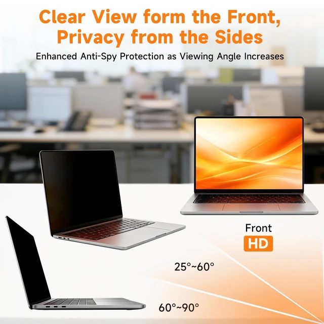 Alt view image 2 of 5 - BSPROTE Magnetic Privacy Screen Protector for MacBook Pro 14 Inch
