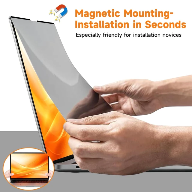 Alt view image 3 of 5 - BSPROTE Magnetic Privacy Screen Protector for MacBook Pro 14 Inch