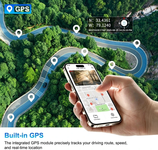 Alt view image 4 of 5 - 4-Channel Mirror Dash Cam, 12" IPS Touch, 5.8GHz WiFi GPS, 64GB SD Card