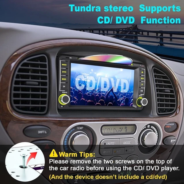 Alt view image 3 of 5 - 7 Inch Car Radio for Toyota 4Runner 2003-2009, for Tundra 2003-2006, for Sequoia 2003-2007, Car Stereo with CD/DVD Player- CarPlay & Android Auto,Bluetooth & FM Radio