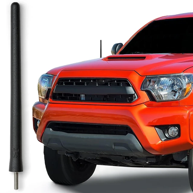 Main image of Short Rubber 6 3/4 Inch Antenna for Toyota Tacoma (1995-2015) - USA Stainless Steel Threading, Car Wash Proof, Easy Installation, Enhanced Radio Reception with Internal Copper Coil