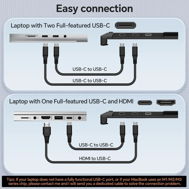 Alt view image 5 of 5 - Leudaich 14'' Laptop Screen Extender, Portable Dual Monitor FHD 1080P IPS, Ultra-Slim Travel Monitor for 13-17" Laptops, Laptop Extender Work with Mac/Windows