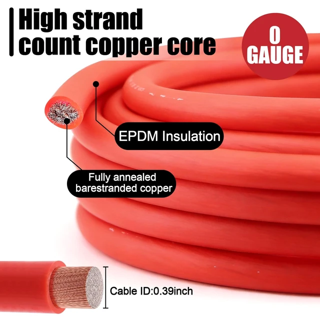 Alt view image 4 of 5 - 0 Gauge Car Audio Amp Wiring Kit 3000W with LC-1 Bass Knob for Car Audio