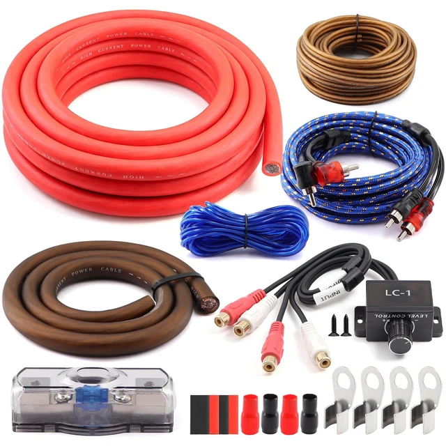 Alt view image 2 of 5 - 0 Gauge Car Audio Amp Wiring Kit 3000W with LC-1 Bass Knob for Car Audio