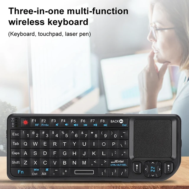 Alt view image 3 of 5 - 2.4G Pocket Mini Keyboard with Touchpad, USB Keyboard for PC, Laptop, Home Theater, Bluetooth Keyboard Alternative